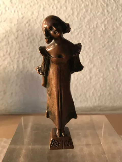 Jugendstil Bronze Petschaft Bon Jour