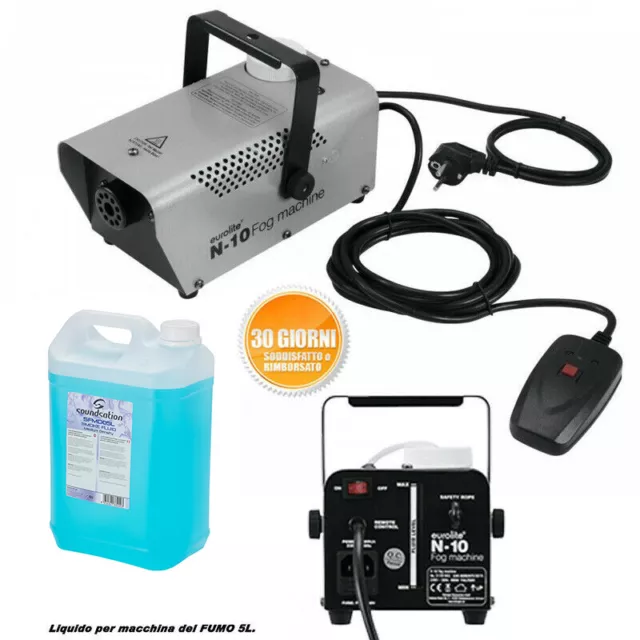 Set Macchina Del Fumo Con Telecomando Dj Pa Discoteca Liquido 5L Nebbia Fog 400W