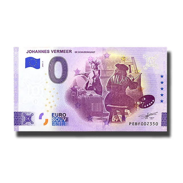 0 Euro Souvenir Banknote Johannes Vermeer Schilderkunst Netherlands PEBF 2023-7