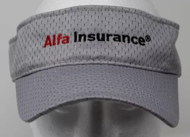 Alfa Insurance Visor Gray Mesh Strapback Cap Salesman Employee Adult 1 Size Hat