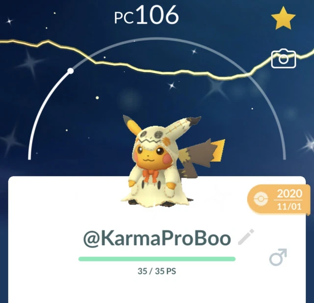 Pokémon Go ✨ Shiny Pikachu Mimikyu Costume ✨Trade 1M