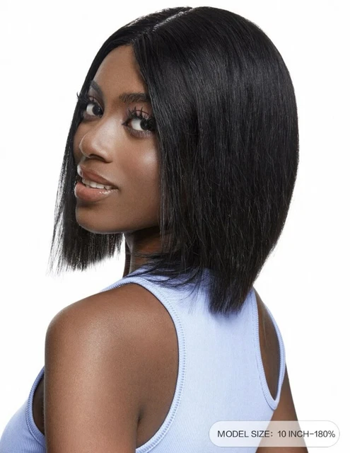 PERRUQUE NATURELLE IND TECTABLE Femme Wig Courte Noir Cheveux