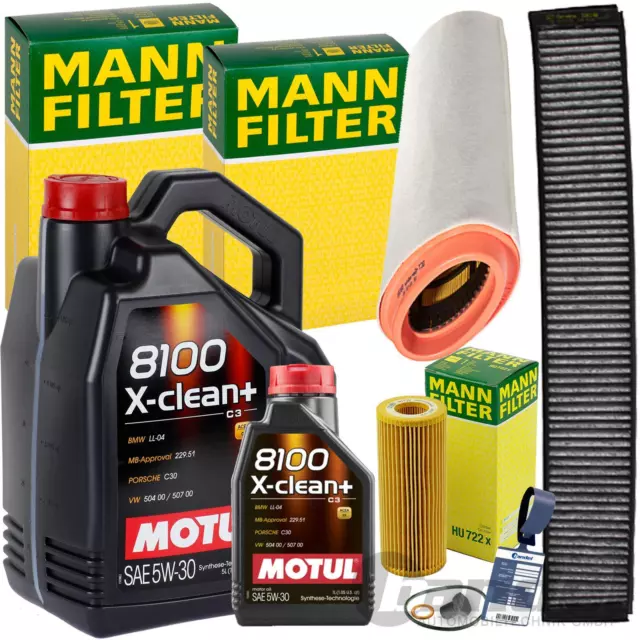 MANN SET FILTRI + MOTUL 5W30 adatto per BMW Serie 3 E46 318 320 D TD CD X3 E83 2.0 D