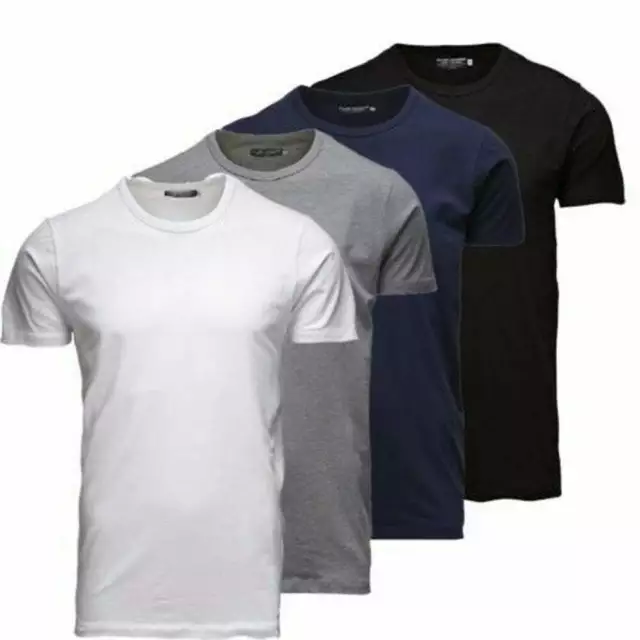 BN Jack & Jones Mens Boys T-Shirts Crew Basic Plain Regular Fit S, M,L,  XL, XXL