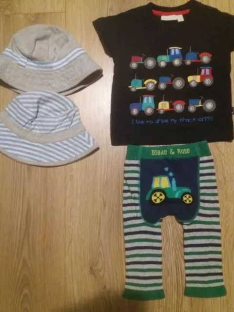 Boys 6-12 Months Blade & Rose Jojo Maman Bebe Tractor Baby Clothes Bundle TU