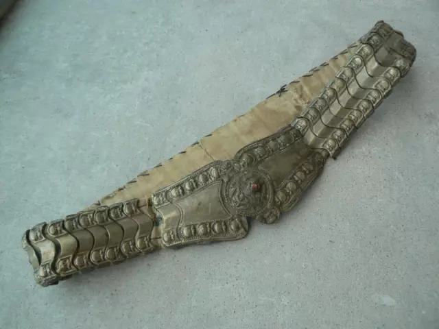 Ancienne ceinture ottomane métal argenté tissus Antiquité XIX