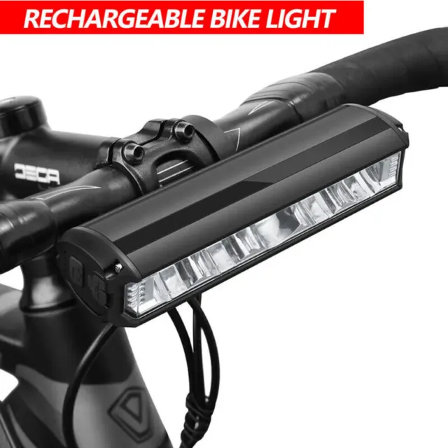 LED Bicycle Light Front Headlight Waterproof Bike Flashlight USB Rechargeable AU