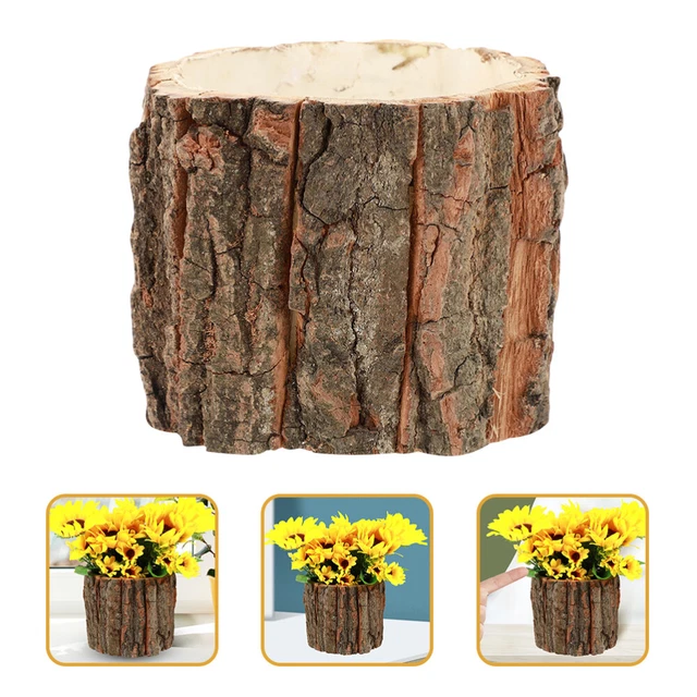 Decorative Flower Pots Rustic Flower Pot Bark Fountain Household