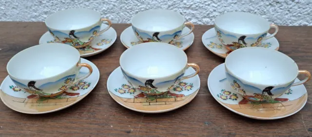 6 tazas de café, porcelana japonesa