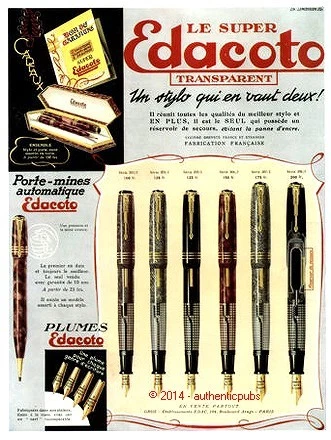 Porte-Mines Vintage EDACOTO En Ébonite Orange Et Noir - Années 1930 - Occasion