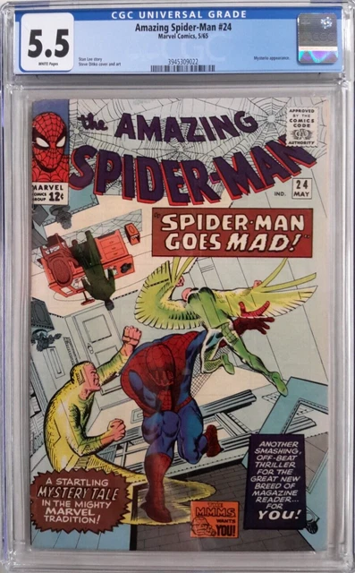 🕸Amazing Spider-Man #24 Cgc 5.5*1965 Marvel Comic*Mysterio App*Stan Lee*Ditko🕷