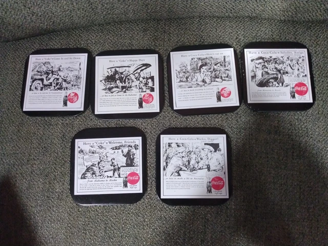 Coca Cola Metal Coasters. Set of 6