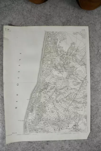 CASSINI CARTE IN PLANO 460 mm X 630 mm, 1808, LANDES ST PAUL , n°138, 18D,
