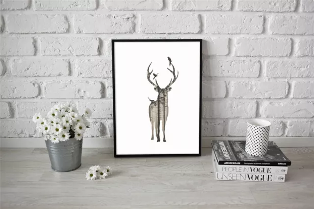 Conceptual Stylish Print  Stag Forest