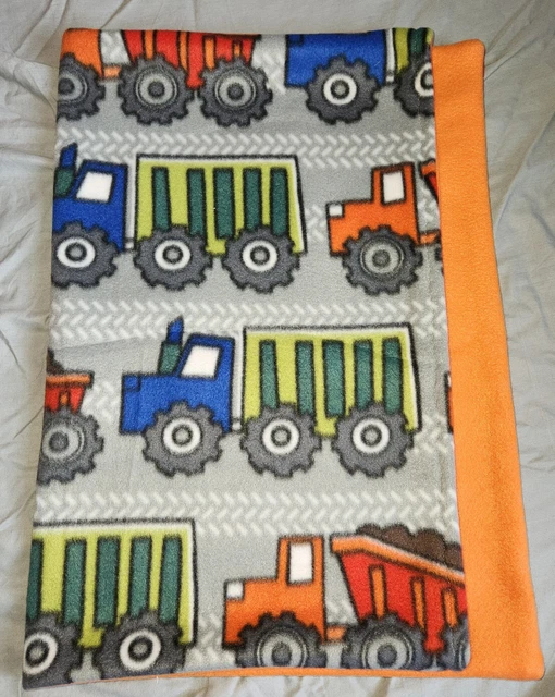 Funda de almohada - Camiones de construcción, en lana gris:: lana naranja