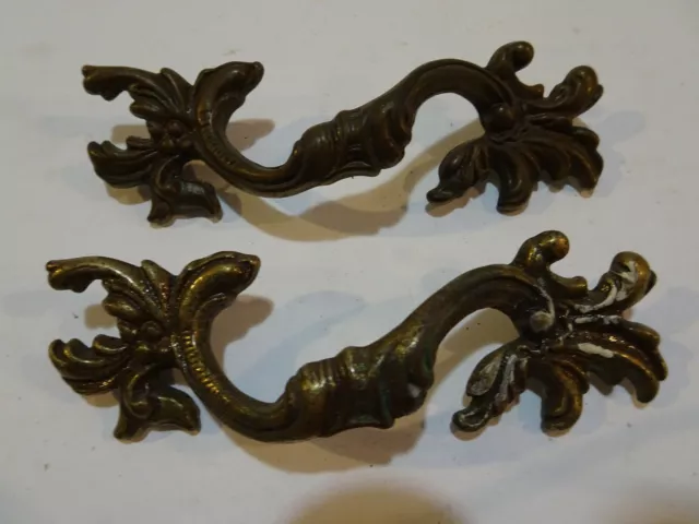 Pair of  Vintage - Very Ornate High  Style Old Drawer Pulls  Drawer knobs