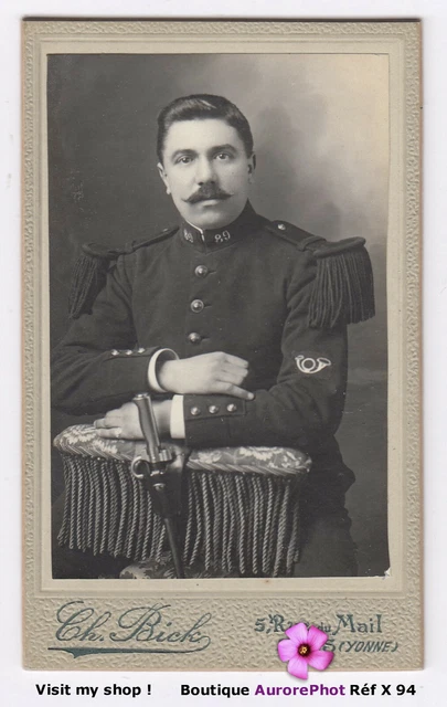 PHOTO CDV C.1900 Pierre Brest, un militaire pose régiment infanterie