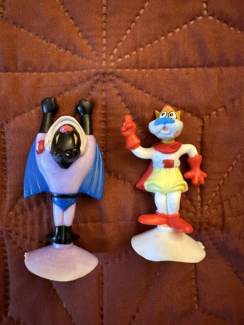 Mighty Mouse Suction Cup Toys 1989 Viacom Bakshi-Hyde Vent Lot Of 2 Wendy’s