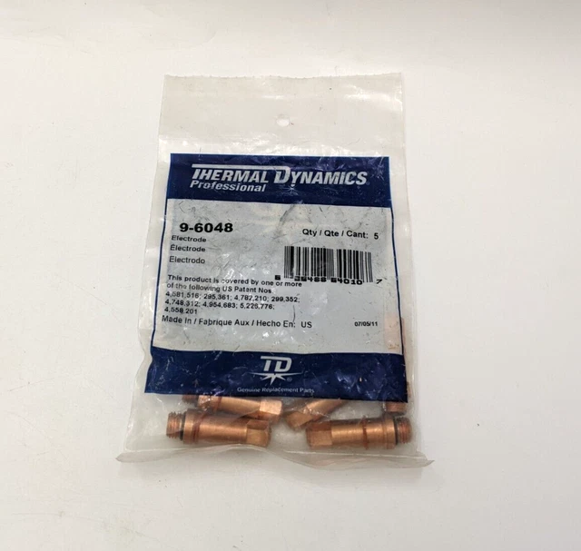 5PC Thermal Dynamics 9-6048 Electrode Plasma Cutting PCH-140 PCM-140 Torch NOS
