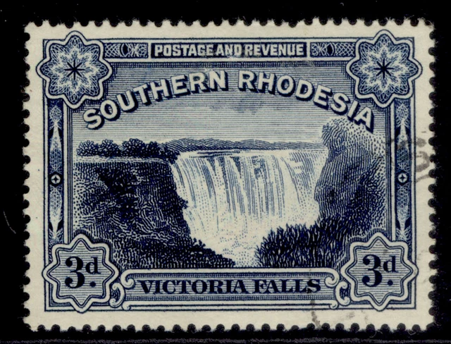 SOUTHERN RHODESIA GV SG35b, 3d deep blue, FINE USED.