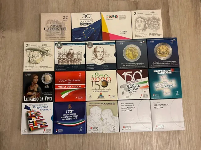 ITALIA 2 euro commemorativi proof (serie completa dal 2014 al 2023)