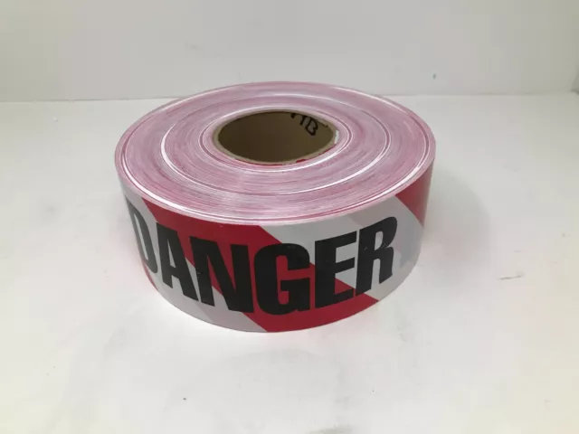 Harris Industries 3"  X 1000' Red/White "Danger" Barricade Hazard Warning Tape