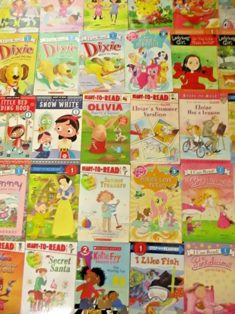 Lot of 30 GIRLS READERS LEVEL 1 Books Disney Step into / Ready to Read / Reading