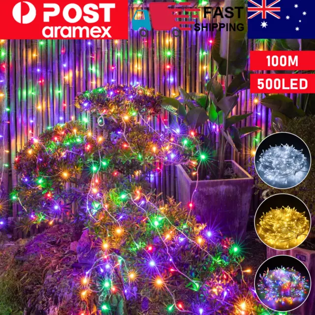 100M 500LED Waterproof Fairy String Lights Wedding Party Garden Decor Warm White