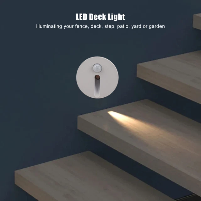 GARDEN LED STEP Light Up To 9.8ft Sensing Waterproof Stair Light 110 ...