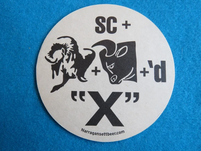 Beer Bar Coaster ~ NARRAGANSETT Brewery, Rhode Island Since 1890 ~*~ Bull Puzzle