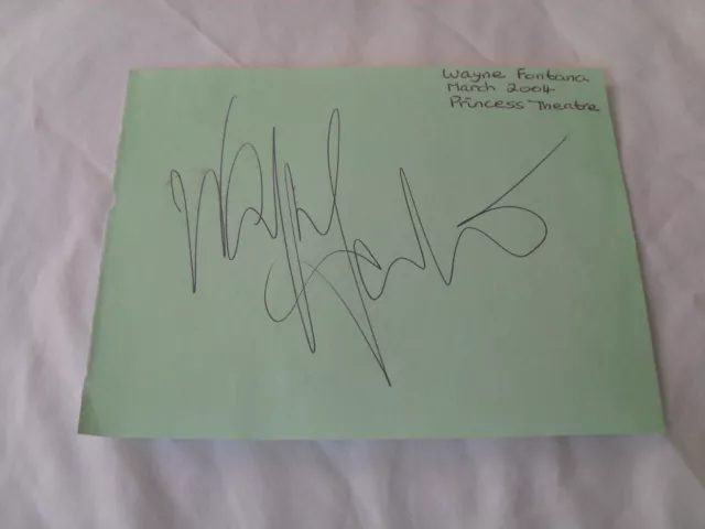WAYNE FONTANA AUTOGRAPH - Signed autograph book page singer with THE MINDBENDERS