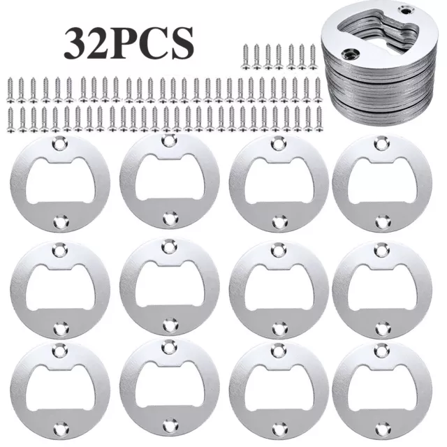 32Pcs DIY Bottle Opener Insert Screws Round Bottle Opener Hardware Tools Kit DL