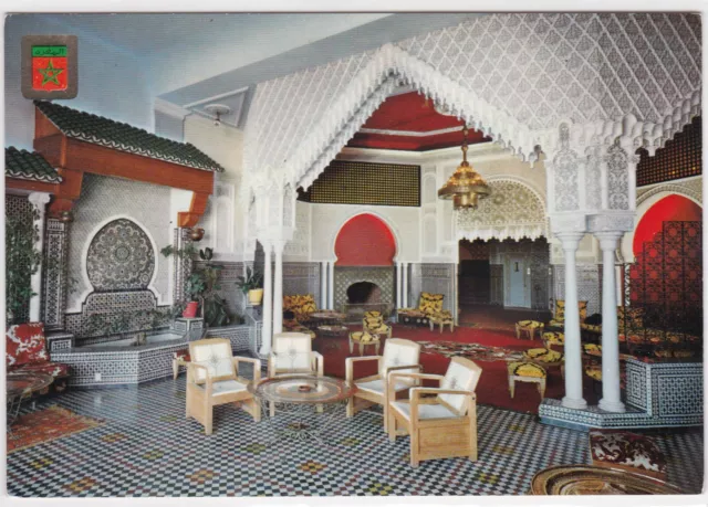 Cpsm Morocco Tangier Color Postcard Arab Salon