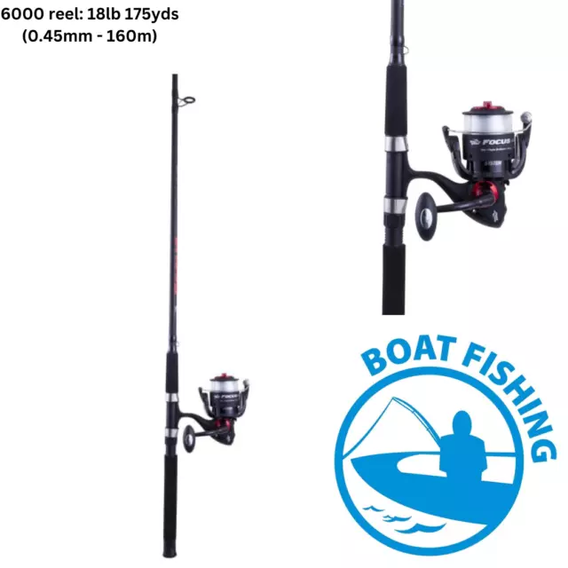 Jarvis Walker Focus - 6.6ft., Boat Combo+6000 real 18Ib 175yds Stainless steel.