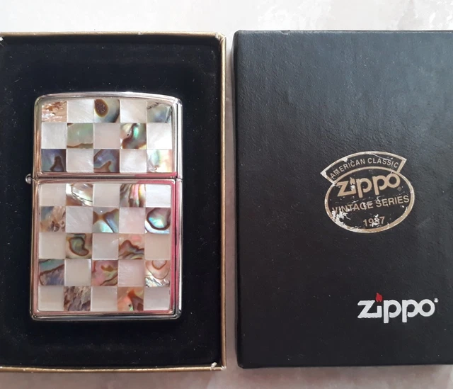 Zippo accendino lighter NUOVO. vintage serie 1937. In madreperla