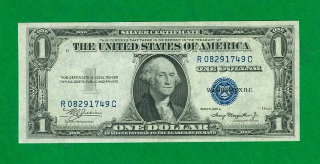 $1 1935-A 1 R/C Block Blue Seal Silver Certificate Cu.