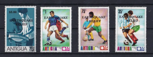 Antigua 1974 Football World Cup Overprinted "EARTHQUAKE RELIEF" MNH