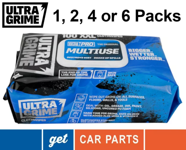 UltraGrime Pro Mehrzweck Industrielle Festigkeit Nasstücher XXL + in 100er Packungen