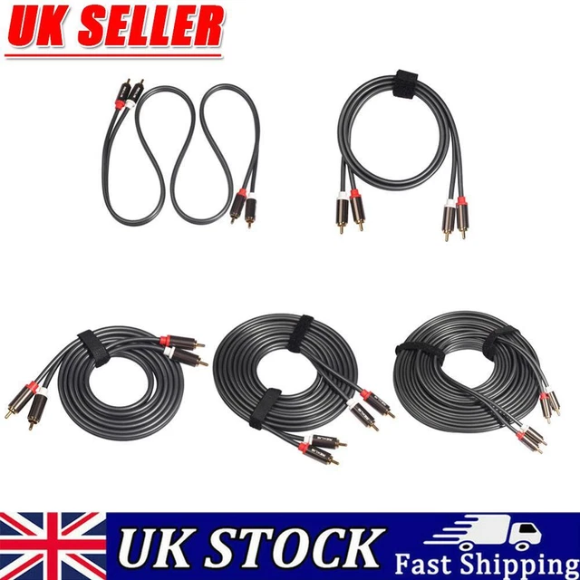 2RCA to 2 RCA Male to Male Gold-Plated Audio Cables for Home Theater DVD TV