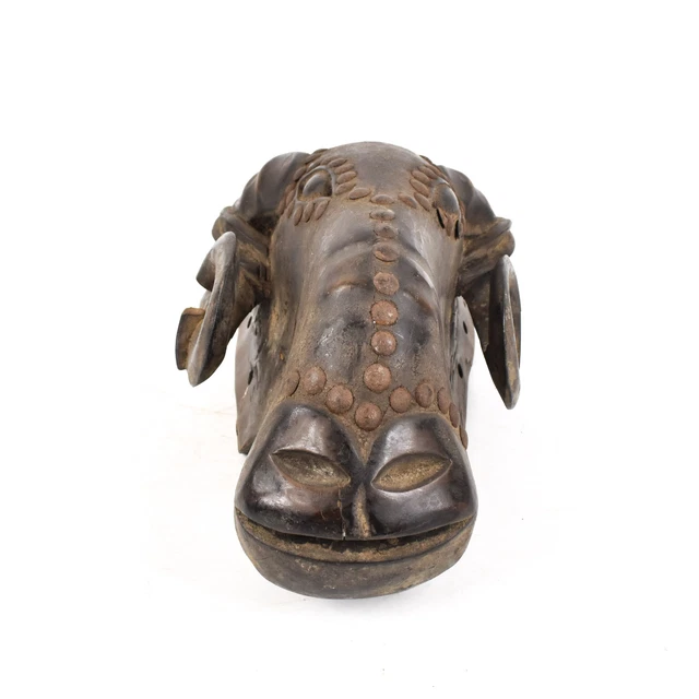 Baule Wooden Ram Mask Gbagba Cote d'Ivoire African Art