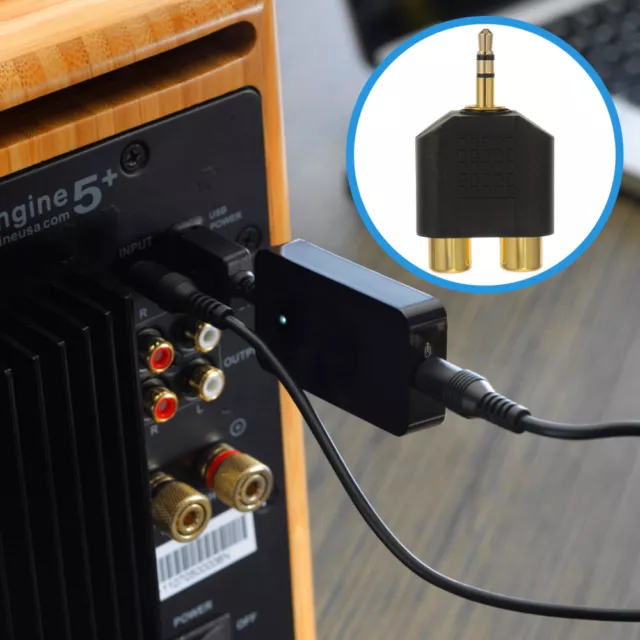 8 piezas adaptador de audio enchufe divisor de metal convertidor de cable de video AV TV