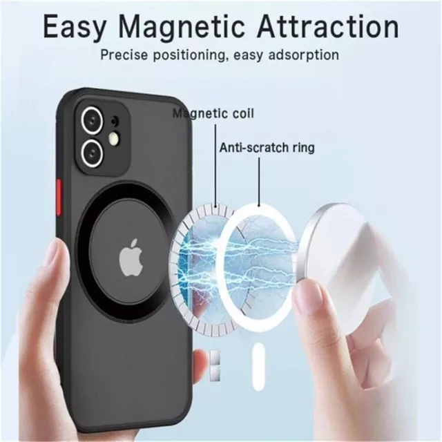 Shockproof Armor Magnetic Matte Case Cover F iPhone 15 14 13 12 11 Pro Max Xs XR 3