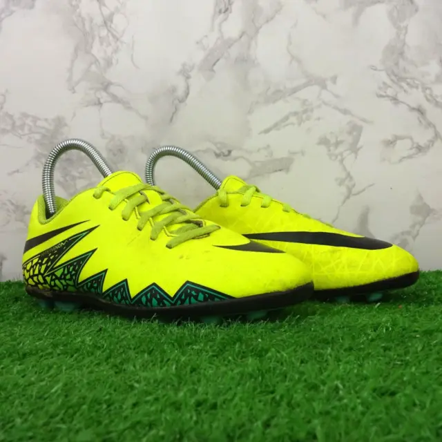 Nike Football Boots 2 Kids Yellow Firm Ground Studs 3G Hypervenom Phade II FG