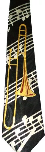 Trombone Necktie New Tie Brass Instruments Horn Music Student Teacher Band Play Trombone Necktie New Tie Brass Instruments Horn Music Student Teacher Band Play