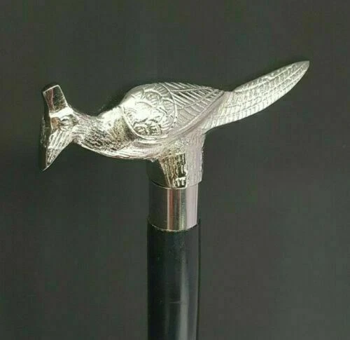 Nautical Brass Handle Peacock Wooden Walking Stick Cane Victorian Design Gift
