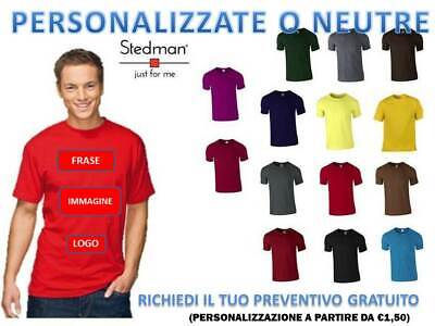 T-Shirt Maglietta Manica Corta Uomo Stedman 100%Cotone Pesante Da Lavoro Maglia