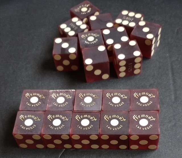 20 Old Logo Fremont Casino Dice Las Vegas Nevada Dark Red