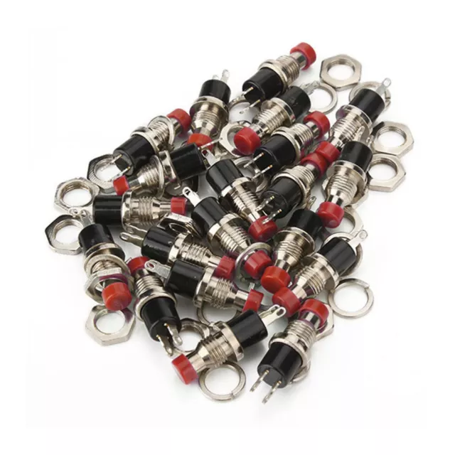 20 Stück AC 125V 7mm Mini Momentan Ein Aus Druckknopf-Mikroschalter (rot)