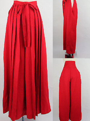 Japanese Woman's Kimono Hakama Umanori Pants Type L:100cm Red