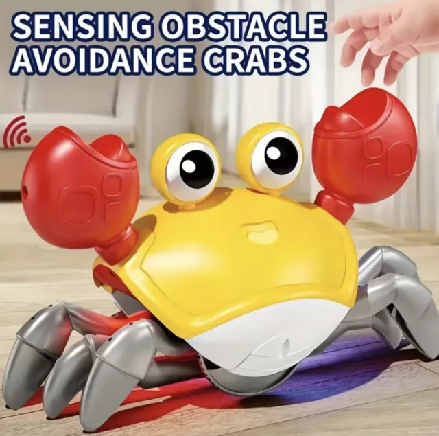 Baby Toy Interactive Musical Light Moving Crawling Electric Crab For Infants